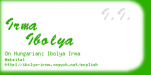 irma ibolya business card